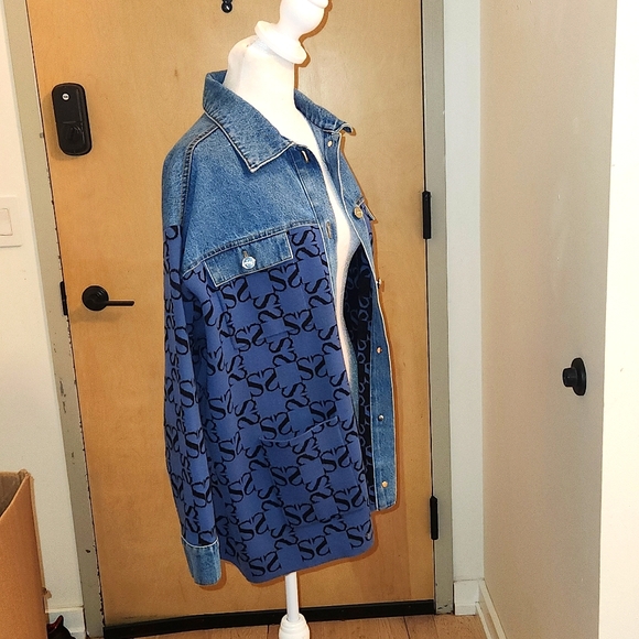 Sandro Printed Jean Jacket oversized S/M NWT - Picture 10 of 12